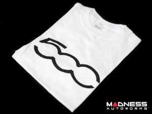 FIAT 500 T-Shirts - Set of 5 T-Shirts- 500 Logo - White - Child Size